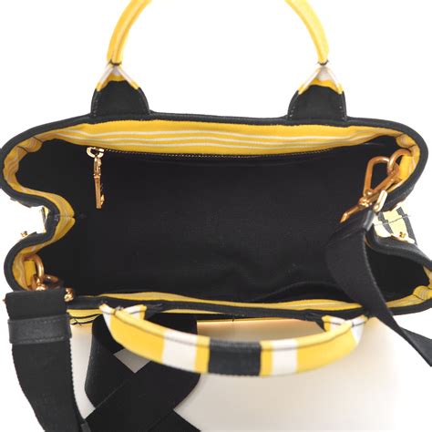 prada striped canapa tote|prada canvas tote large.